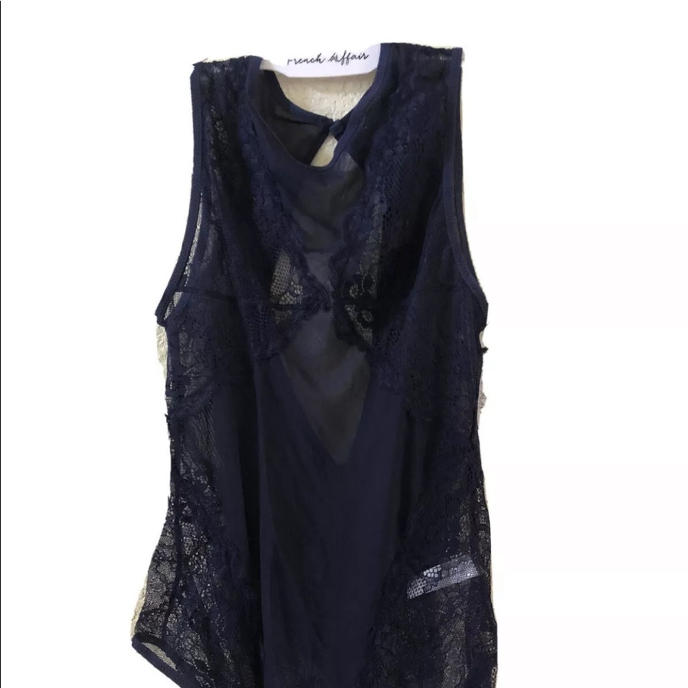 Sexy-Lingerie-Sleepwear-Lace-Women's French Affair-Underwear-Bodysuit Size L Nwt